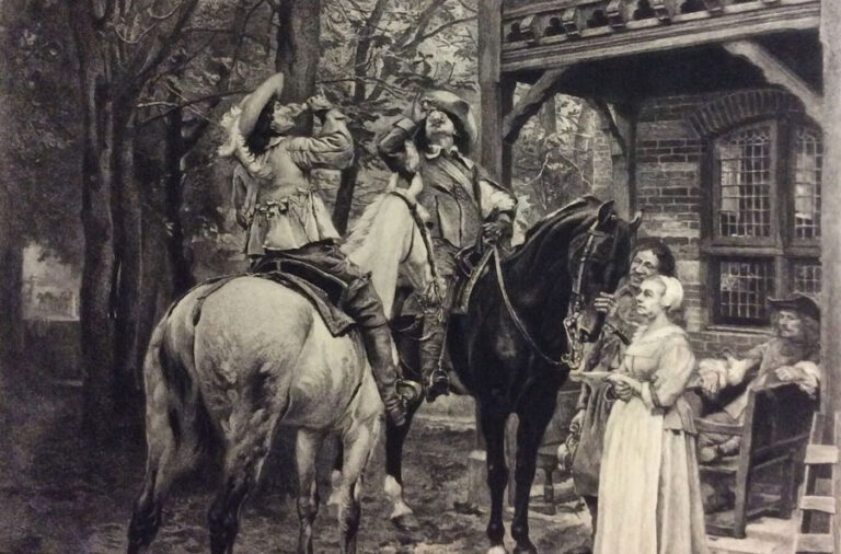 Halte des mousquetaires, estampe d'après Ernest Meissonier gravée par Alfred Boilet 1878