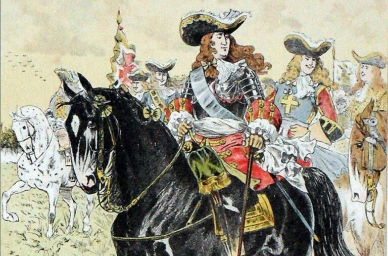Planche gravure XIX -maréchal et mousquetaires