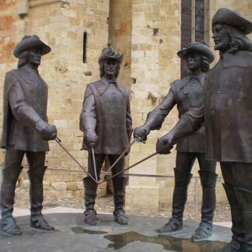 statues of the Musketeers of Condom (France, 32)